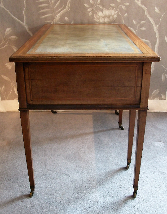 mahogany inlaid writing /dressing table